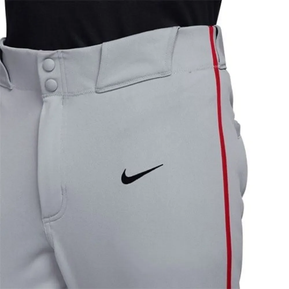 Nike Mens Medium Vapor Select High 3/4 Piped Baseball Pants Grey Red Adult Large